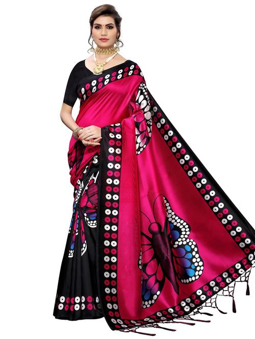 pink printed saree - 19300832 - Very Small Image - 1