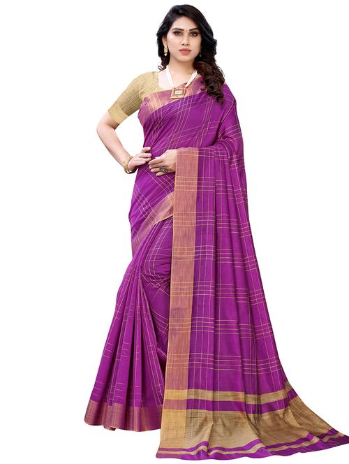 contrast bordered woven saree - 19301105 - Very Small Image - 1