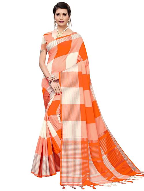 contrast bordered woven saree - 19301168 - Very Small Image - 1