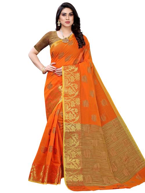 contrast bordered woven saree - 19301171 - Very Small Image - 1