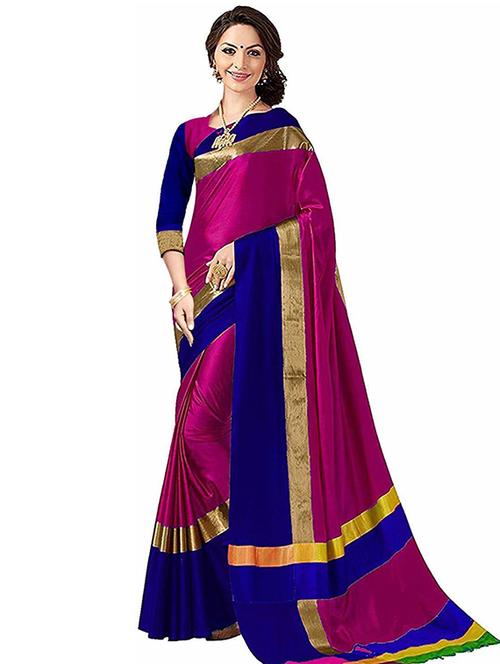 contrast bordered woven saree - 19301174 - Very Small Image - 1