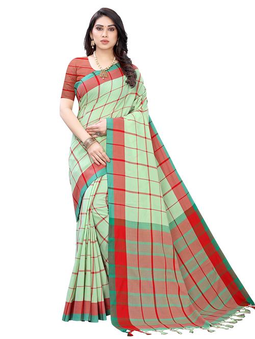 contrast bordered woven saree - 19301185 - Very Small Image - 1