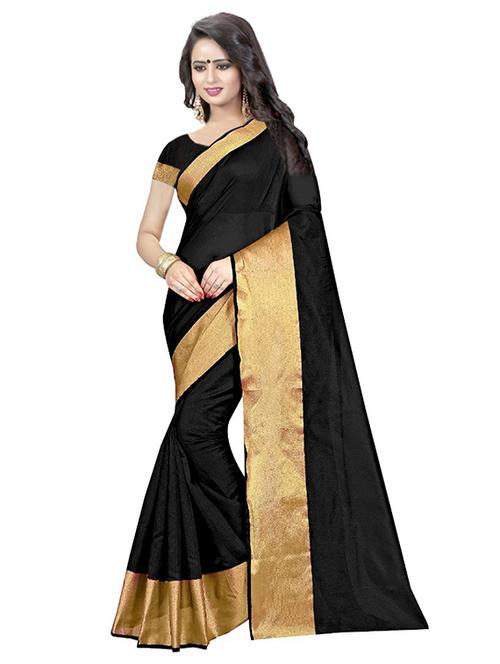 contrast bordered woven saree with blouse - 19301186 - Very Small Image - 1
