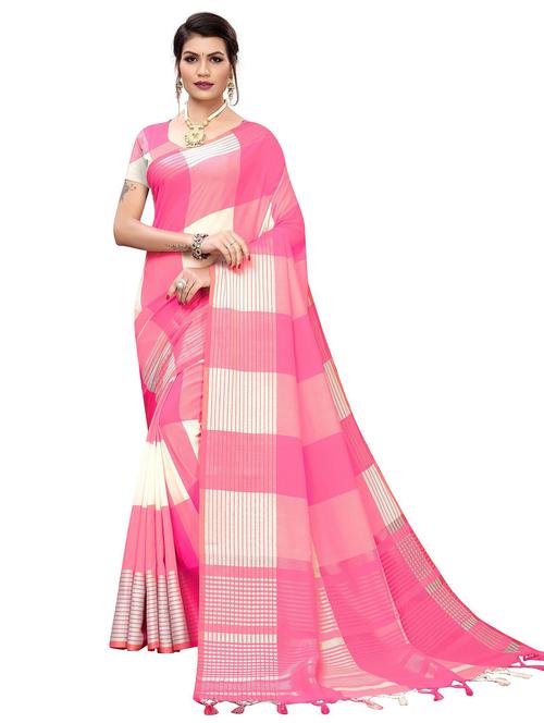 multi coloured woven saree with blouse - 19301192 - Very Small Image - 1
