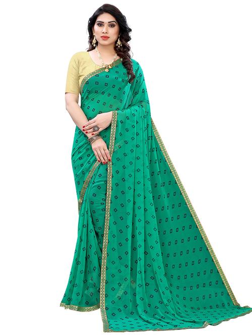 contrast bordered printed saree - 19301205 - Very Small Image - 1