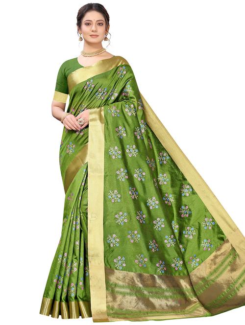 contrast bordered printed saree - 19301288 - Very Small Image - 1