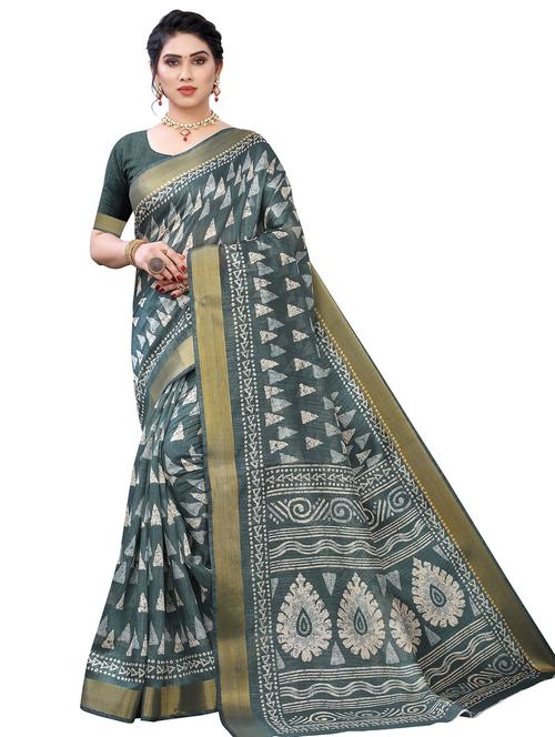 contrast border printed saree - 19301738 - Very Small Image - 1