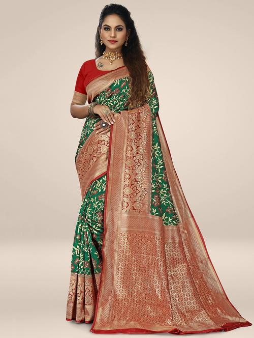 self design banarasi saree - 19302292 - Very Small Image - 1