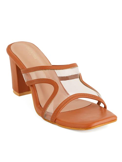 tan open toe striped block heel - 19302305 - Very Small Image - 1