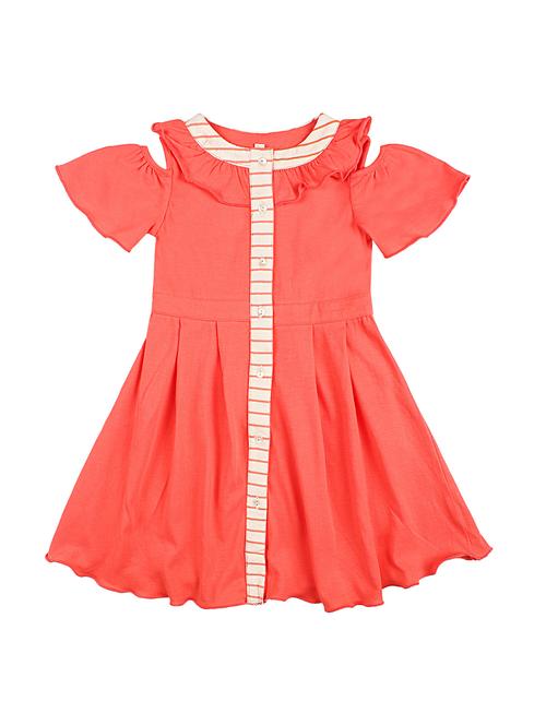 girls round neck casual wear frock - 19302455 - Very Small Image - 1