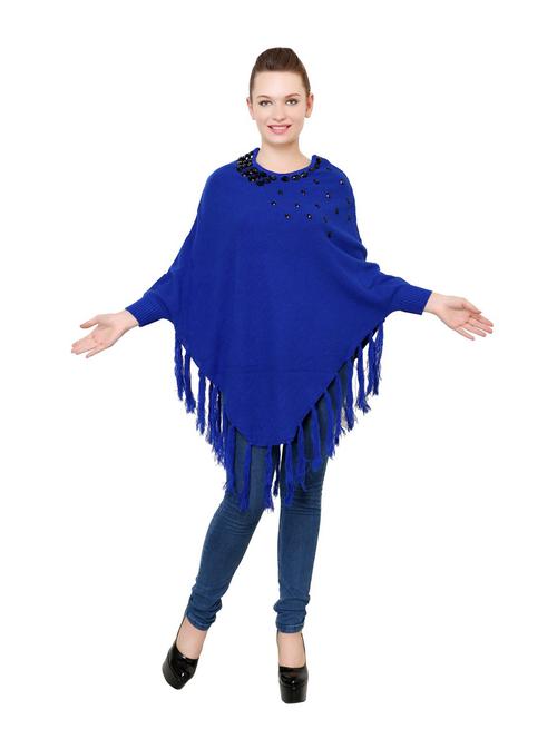 dark blue acrylic poncho - 19303430 - Very Small Image - 1