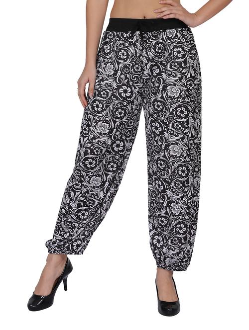 black printed harem trousers - 19303788 - Very Small Image - 1