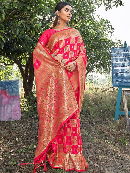 women's banarasi saree - 19303855 - Very Small Image - 1