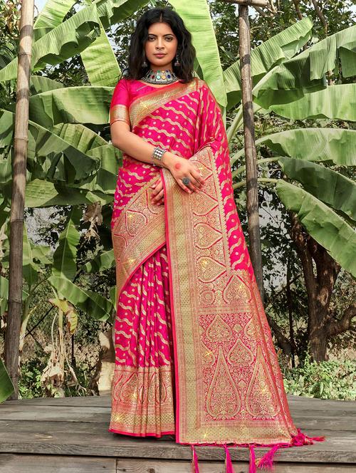 women's self design pink colored saree - 19303867 - Very Small Image - 1
