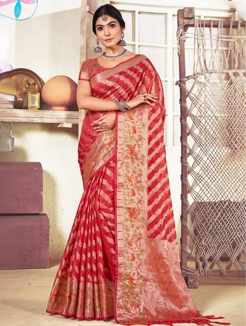 self design woven saree - 19303904 - Very Small Image - 1