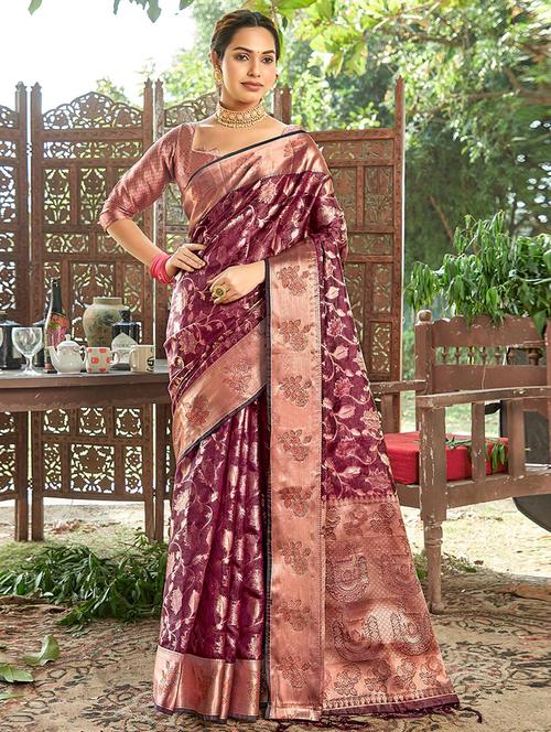 women's banarasi saree - 19303920 - Very Small Image - 1