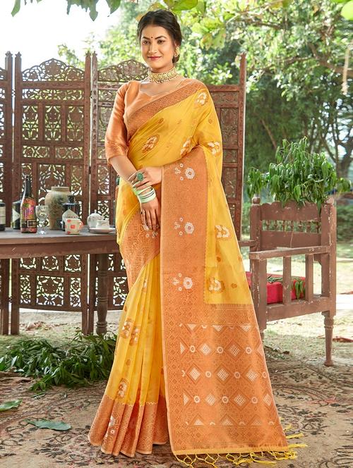 self design woven saree - 19303933 - Very Small Image - 1