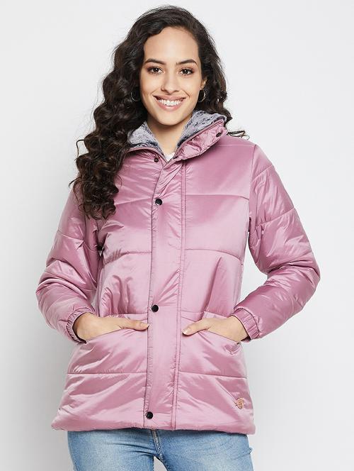 spread collar solid padded jacket - 19304387 - Very Small Image - 1