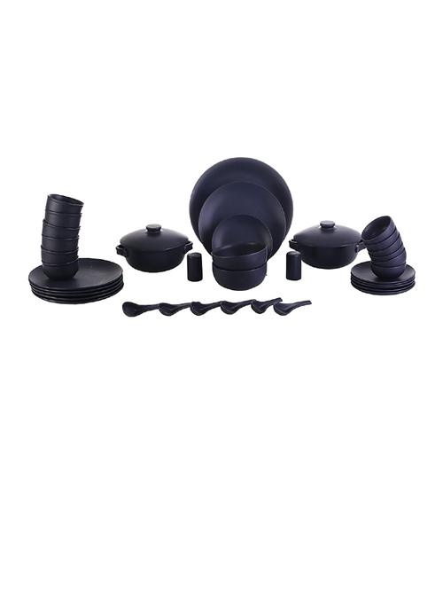 caffeine ceramic handmade black matte dinner set (37 pcs microwave & dishwasher safe) - 19304450 - Very Small Image - 1