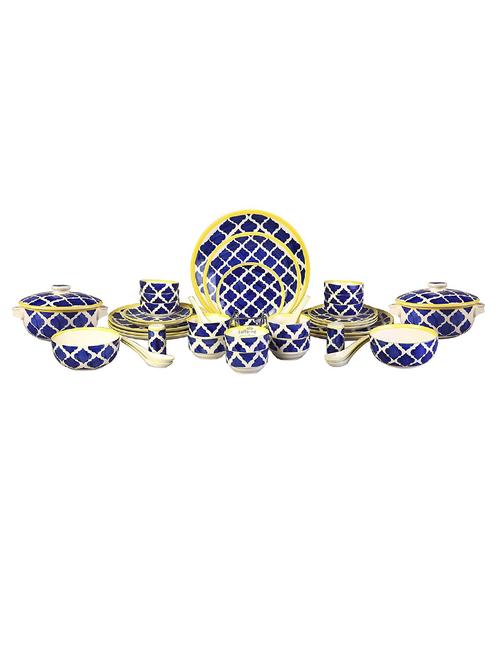 caffeine ceramic umrow dinner set of 37 pieces, 12 quart(blue) - 19304460 - Very Small Image - 1