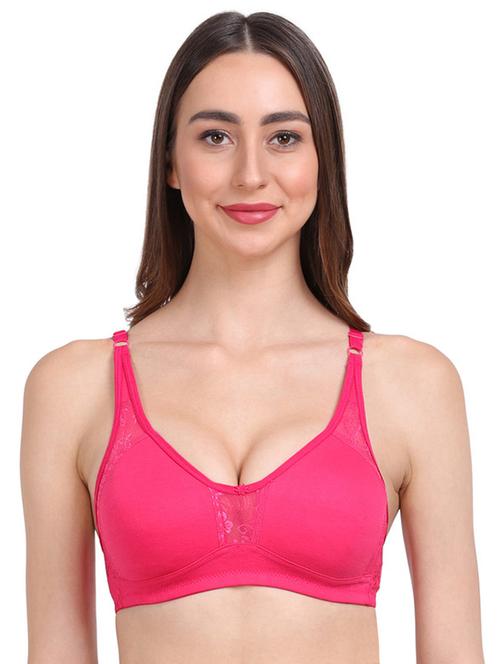 pink cotton blend regular bra - 19304493 - Very Small Image - 1