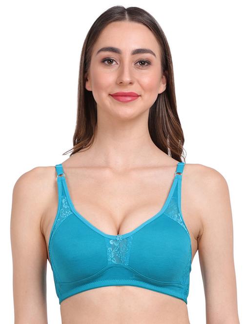 blue cotton blend regular bra - 19304529 - Very Small Image - 1