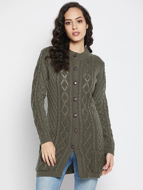 self design wool blend cardigan - 19304776 - Very Small Image - 1