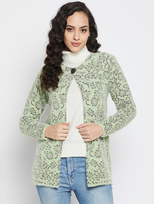 printed wool blend cardigan - 19304781 - Very Small Image - 1