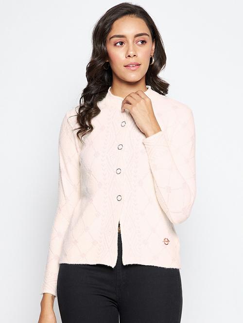 self design wool blend cardigan - 19304800 - Very Small Image - 1