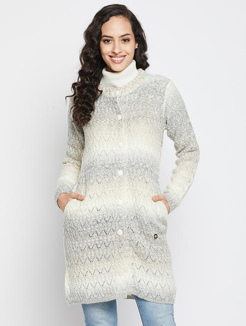 self design wool blend cardigan - 19304811 - Very Small Image - 1