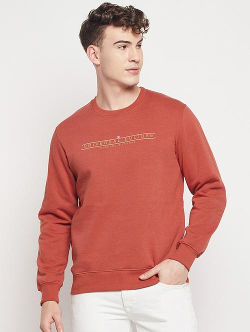 red cotton blend chest print sweatshirt - 19304885 - Very Small Image - 1