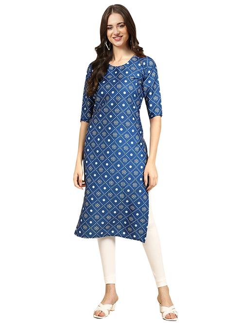 printed straight kurta - 19305044 - Very Small Image - 1