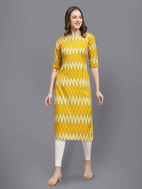 ikat printed straight kurta - 19305049 - Very Small Image - 1