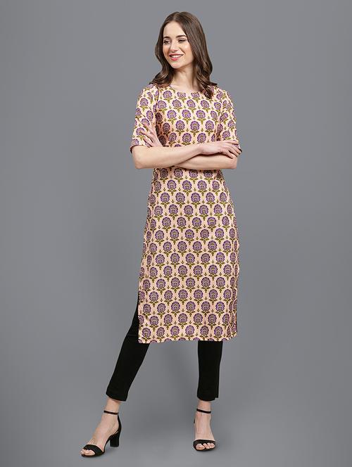 floral printed straight kurta - 19305051 - Very Small Image - 1