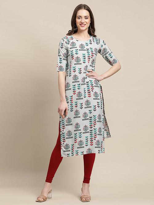 printed straight kurta - 19305073 - Very Small Image - 1
