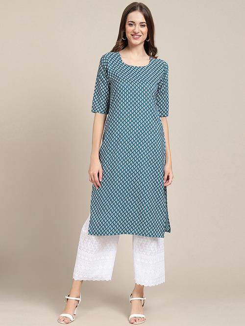 floral printed straight kurta - 19305083 - Very Small Image - 1