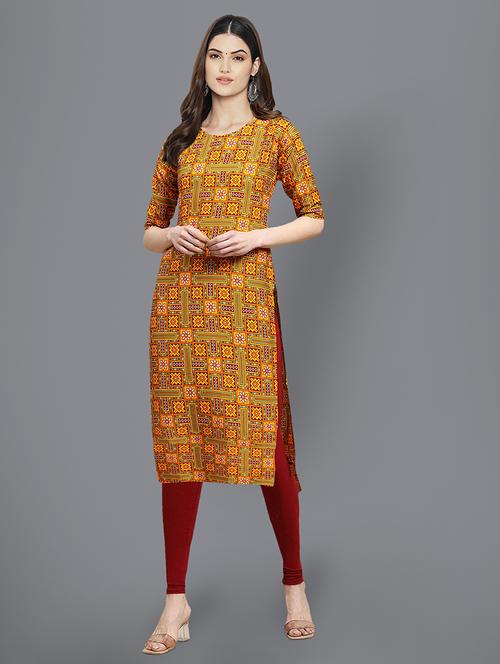 printed straight kurta - 19305092 - Very Small Image - 1