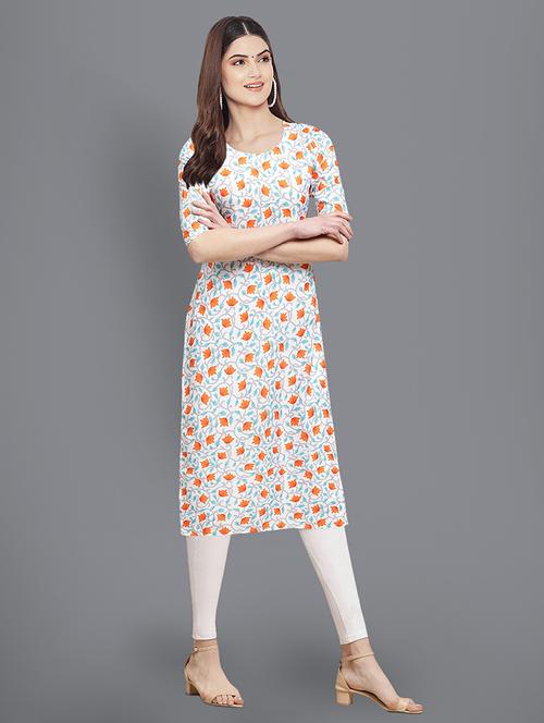 floral printed straight kurta - 19305093 - Very Small Image - 1