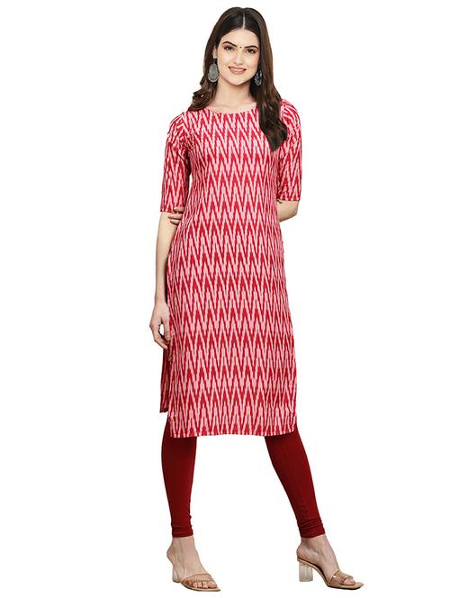 ikat printed straight kurta - 19305103 - Very Small Image - 1