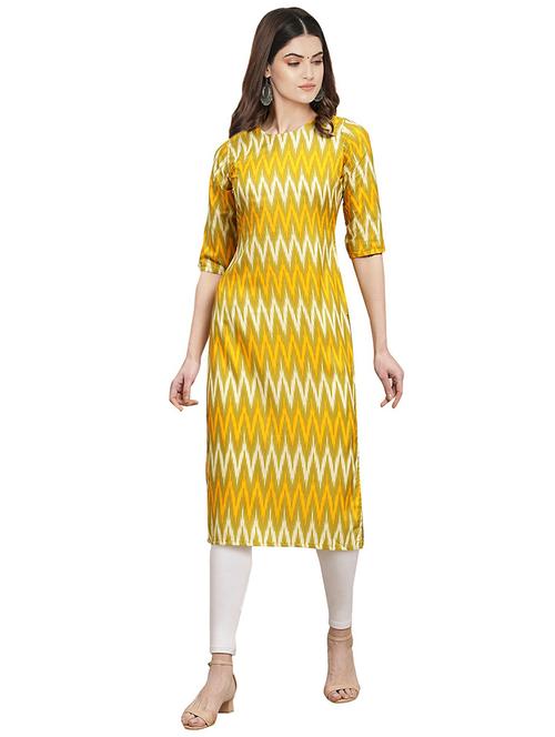 ikat printed straight kurta - 19305104 - Very Small Image - 1