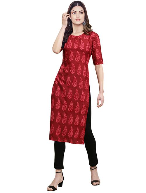 floral printed straight kurta - 19305111 - Very Small Image - 1
