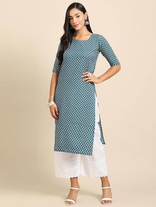 floral printed straight kurta - 19305123 - Very Small Image - 1