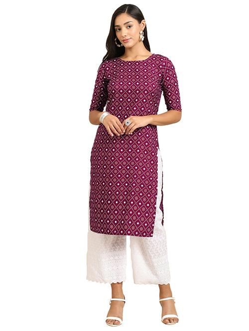 printed straight kurta - 19305137 - Very Small Image - 1