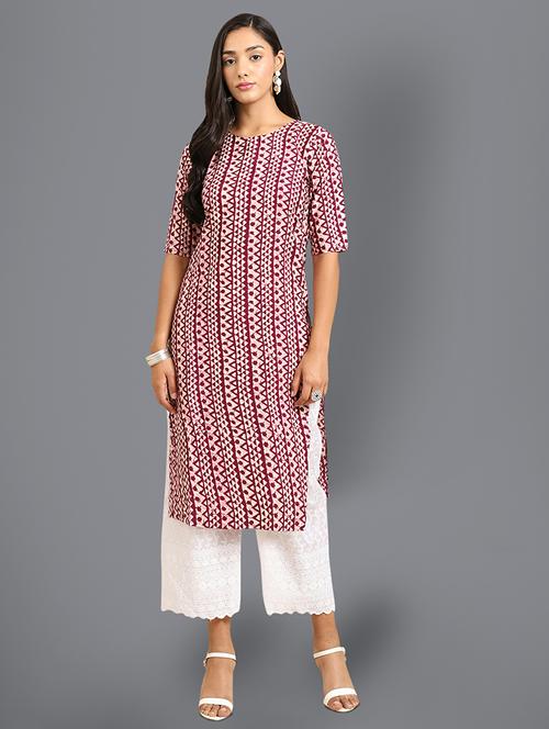 printed straight kurta - 19305139 - Very Small Image - 1