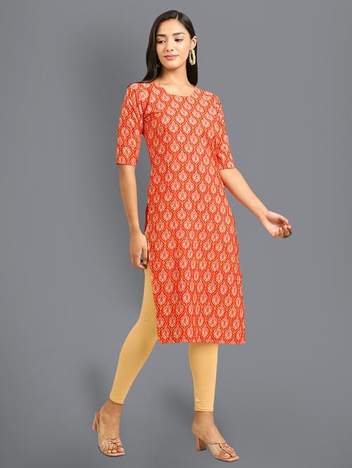 printed straight kurta - 19305146 - Very Small Image - 1