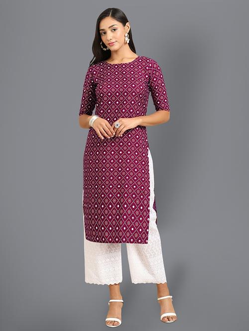 printed straight kurta - 19305147 - Very Small Image - 1