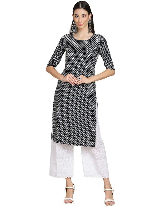 floral printed straight kurta - 19305161 - Very Small Image - 1