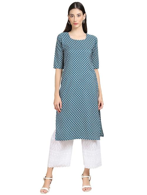 floral printed straight kurta - 19305163 - Very Small Image - 1