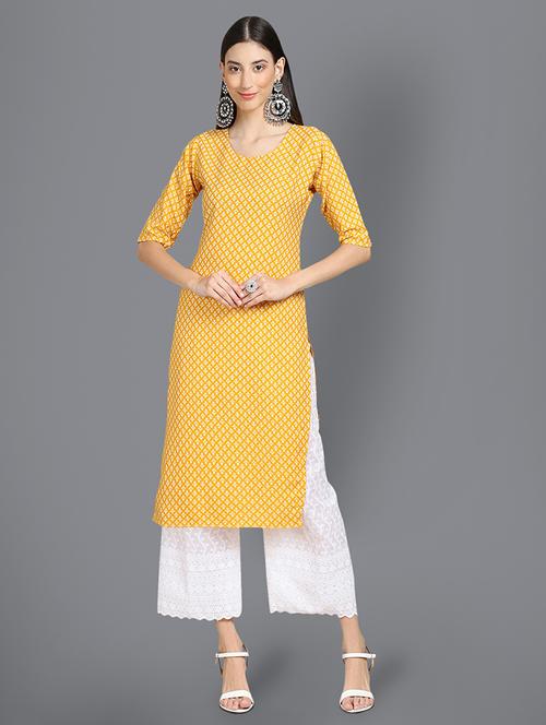 floral printed straight kurta - 19305172 - Very Small Image - 1