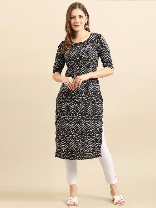 printed straight kurta - 19305179 - Very Small Image - 1